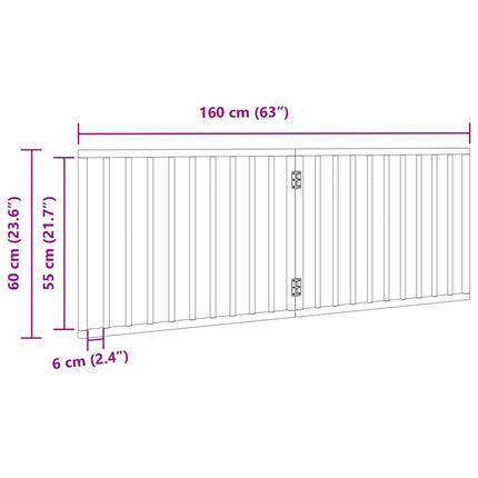 Hundgrind hopfällbar 2 paneler svart 160 cm poppelträ