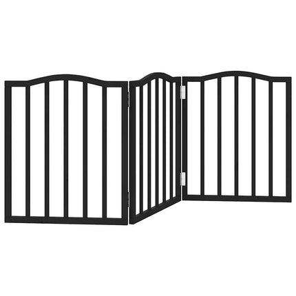 Hundgrind hopfällbar 3 paneler svart 150 cm poppel
