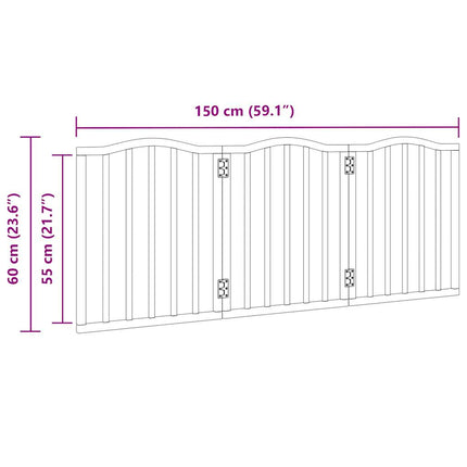 Hundgrind hopfällbar 3 paneler svart 150 cm poppel