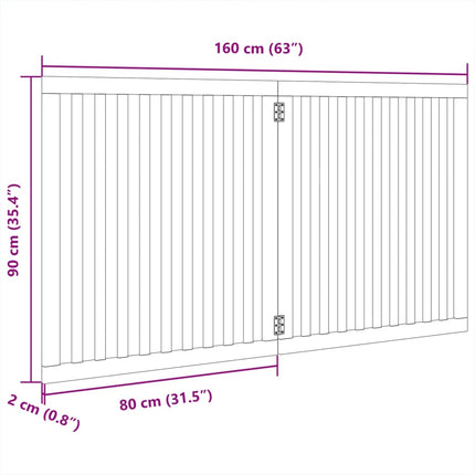 Hundgrind hopfällbar 2 paneler 160 cm poppel