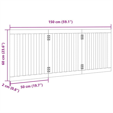 Hundgrind hopfällbar 3 paneler vit 150 cm poppel