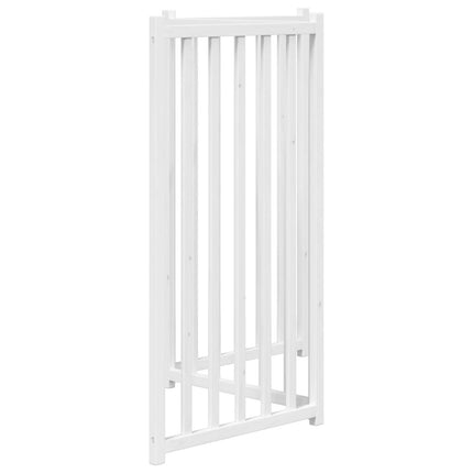Hundgrind hopfällbar 3 paneler vit 150 cm massivt granträ