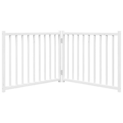 Hundgrind hopfällbar 2 paneler vit 160 cm massivt granträ