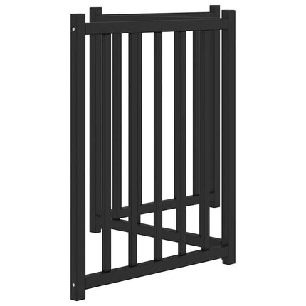 Hundgrind hopfällbar 3 paneler svart 150 cm massivt granträ