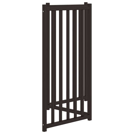 Hundgrind hopfällbar 3 paneler svart 150 cm massivt granträ
