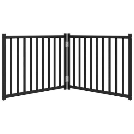 Hundgrind hopfällbar 2 paneler svart 160 cm massivt granträ