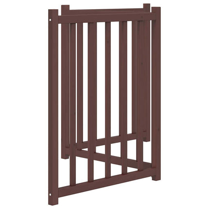 Hundgrind hopfällbar 3 paneler brun ek 150 cm massivt granträ