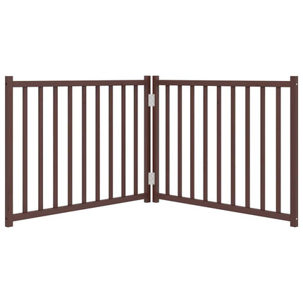 Hundgrind hopfällbar 2 paneler brun ek 160 cm massivt granträ