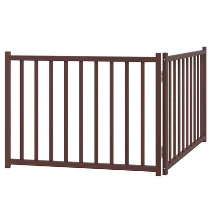 Hundgrind hopfällbar 2 paneler brun ek 160 cm massivt granträ