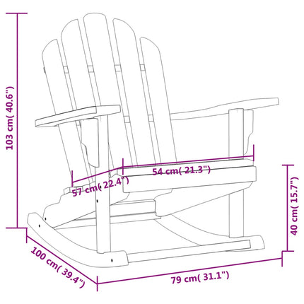 Gungstol för trädgården 79x100x103 cm massiv teak