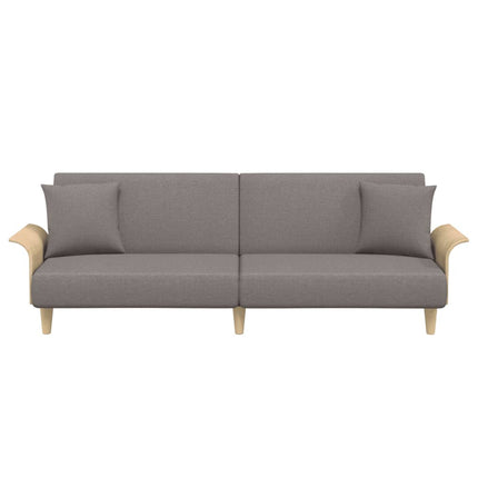 Bäddsoffa med armstöd taupe tyg