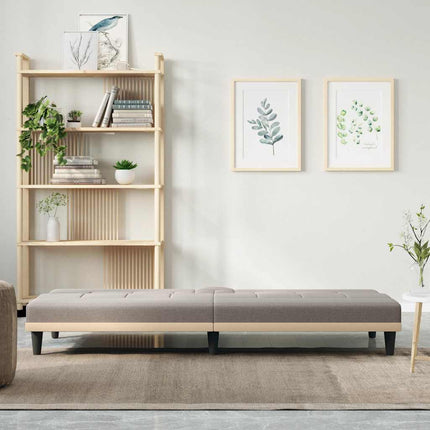 Bäddsoffa med mugghållare taupe tyg
