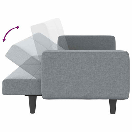 Bäddsoffa med dynor ljusgrå tyg