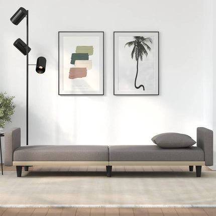 Bäddsoffa med kuddar taupe tyg