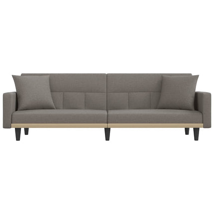 Bäddsoffa med kuddar taupe tyg