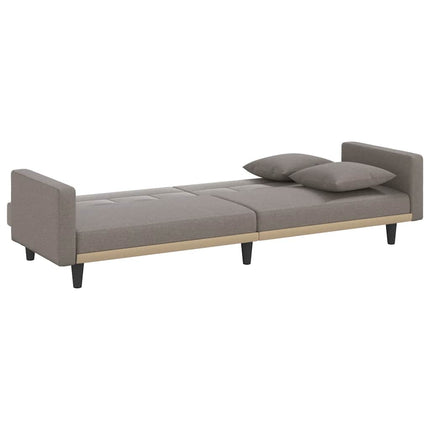 Bäddsoffa med kuddar taupe tyg