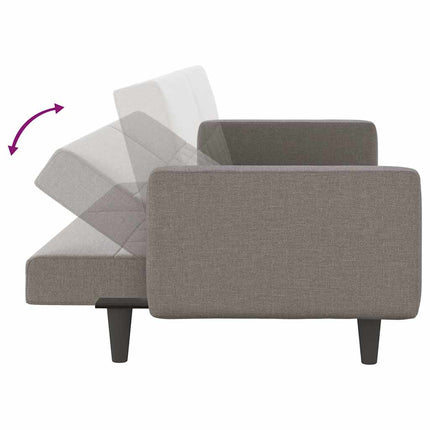Bäddsoffa med kuddar taupe tyg