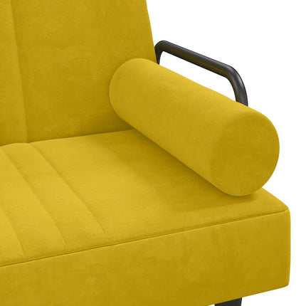 Bäddsoffa med armstöd gul sammet