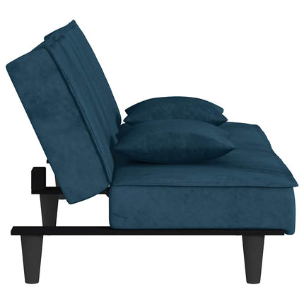 Bäddsoffa blå sammet