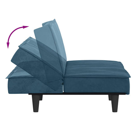 Bäddsoffa blå sammet