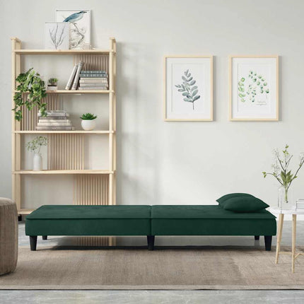 Bäddsoffa mörkgrön sammet