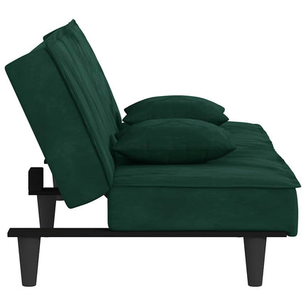 Bäddsoffa mörkgrön sammet