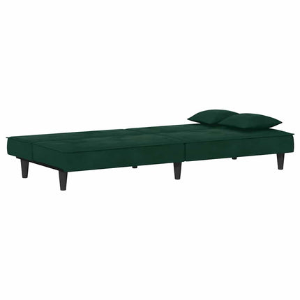 Bäddsoffa mörkgrön sammet