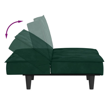 Bäddsoffa mörkgrön sammet