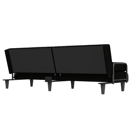Bäddsoffa med armstöd svart tyg