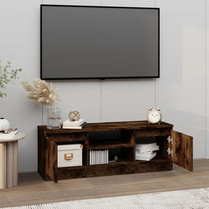 TV-bänk med dörr Rökfärgad ek 102x30x36 cm