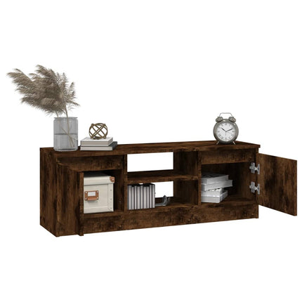 TV-bänk med dörr Rökfärgad ek 102x30x36 cm