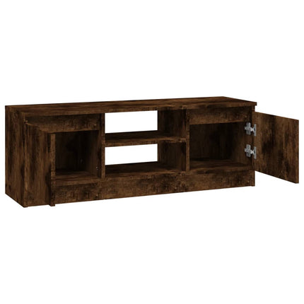 TV-bänk med dörr Rökfärgad ek 102x30x36 cm