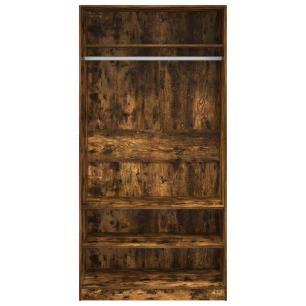 Klädskåp rökfärgad ek 100x50x200 cm konstruerat trä