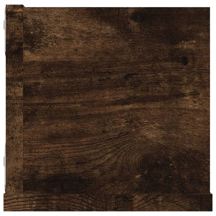 CD-hylla rökfärgad ek 100x18x18 cm konstruerat trä