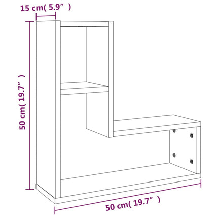 Vägghyllor 2 st brun ek 50x15x50 cm konstruerat trä