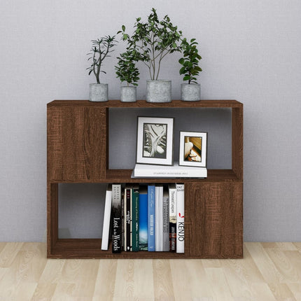 Bokskåp/rumsavdelare brun ek 80x24x63 cm