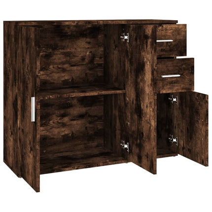 Skänk rökfärgad ek 91x29,5x75 cm konstruerat trä