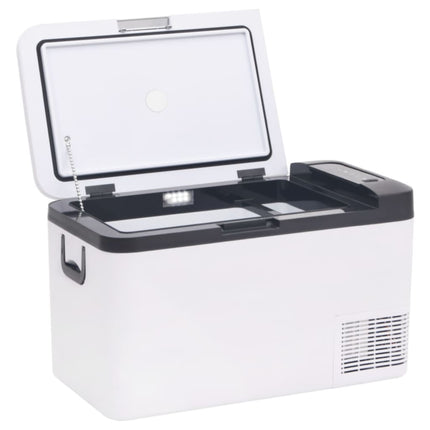 Kylbox med handtag och adapter 18 L svart och vit PP & PE