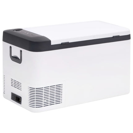 Kylbox med handtag och adapter 25 L svart och vit PP & PE