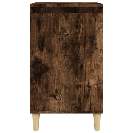 Sängbord rökfärgad ek 40x35x70 cm konstruerat trä