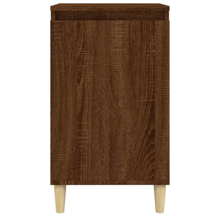Sängbord rökfärgad brun ek 40x35x70 cm konstruerat trä