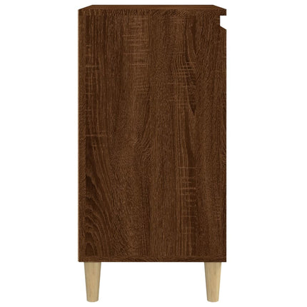 Sängbord rökfärgad brun ek 40x35x70 cm konstruerat trä