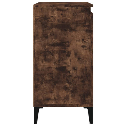 Sängbord rökfärgad ek 40x35x70 cm konstruerat trä
