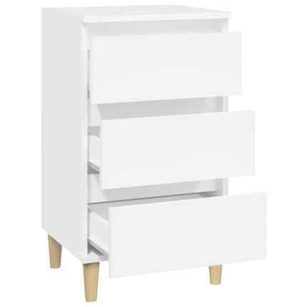 Sängbord vit 40x35x70 cm konstruerat trä
