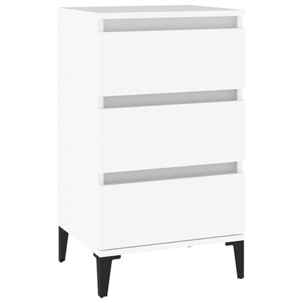 Sängbord vit 40x35x70 cm konstruerat trä