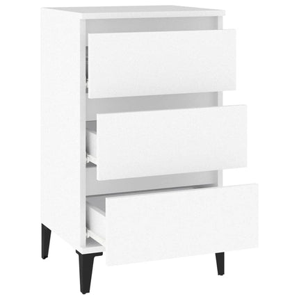 Sängbord vit 40x35x70 cm konstruerat trä