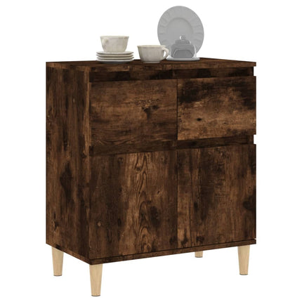 Byrå rökfärgad ek 60x35x70 cm konstruerat trä