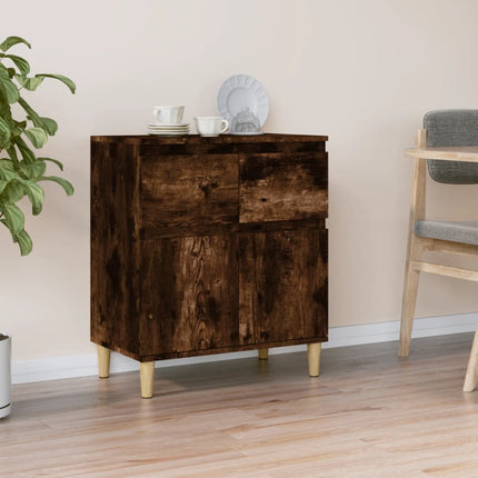 Byrå rökfärgad ek 60x35x70 cm konstruerat trä