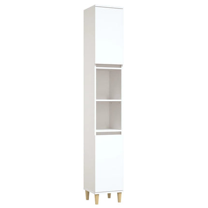 Badrumsskåp vit 30x30x190 cm konstruerat trä