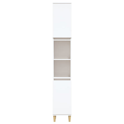 Badrumsskåp vit 30x30x190 cm konstruerat trä